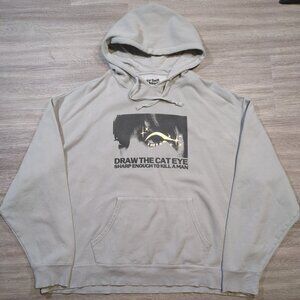 Taylor Swift Midnights Hoodie Sweatshirt Draw the Cat Eye Gray Adult 2XL XXL